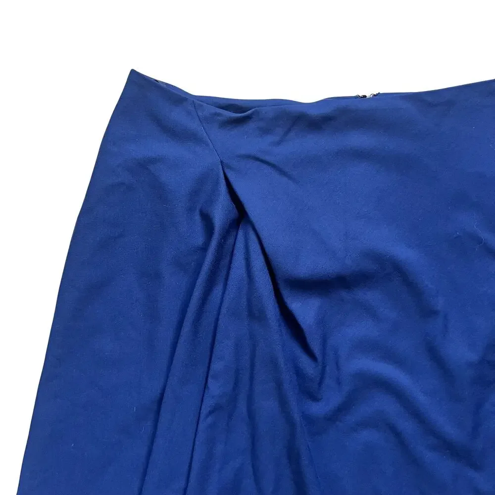Arlum Royal Blue Indigo Full Asymmetrical Midi Skirt Plus Size 18 NEW Tags